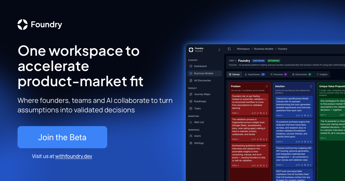 Foundry — One workspace to accelerate product-market fit.